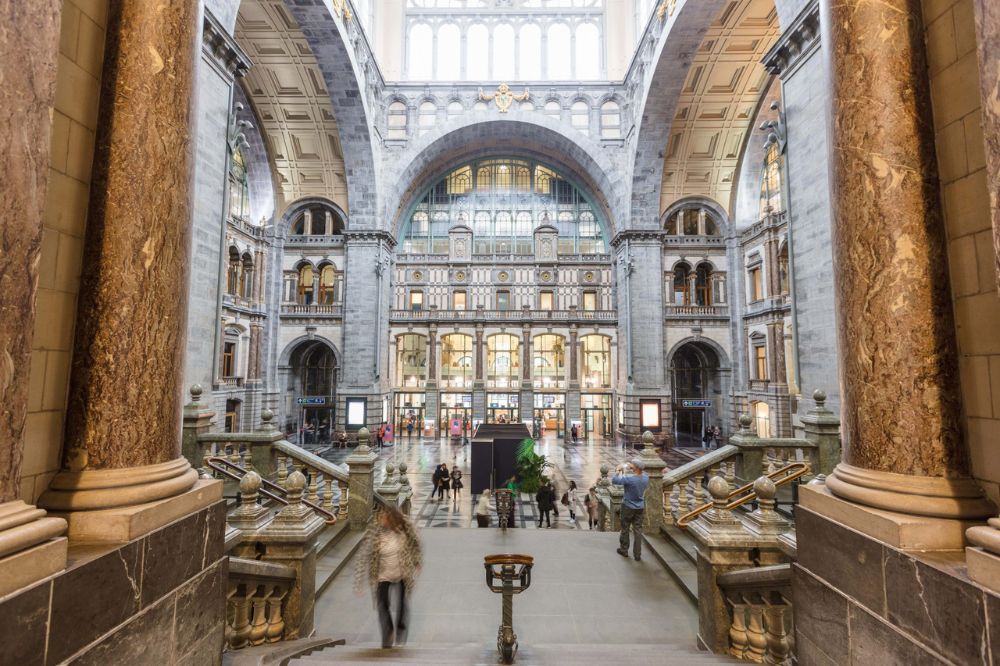 Interior of the Central Station in Antwerp