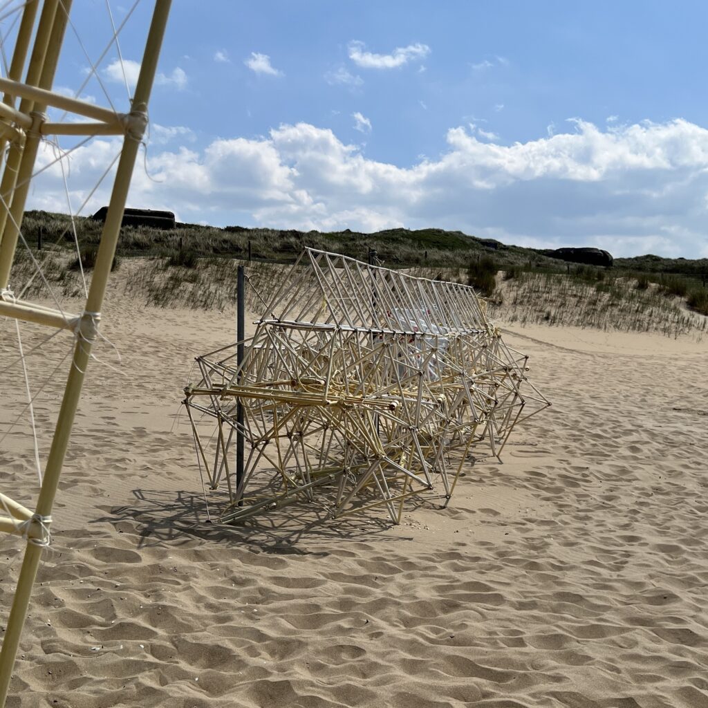 Strandbeesten. ©Jorn van der Eng_ Theo Jansen’s Strandbeesten sculptures on the sandy beach near The Hague.