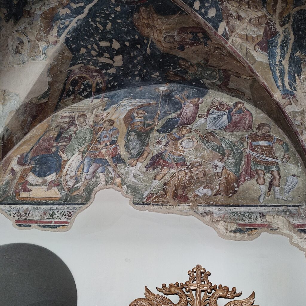 Church of Prophet Elijah. ©ThanasisKoukopoulos_ Interior fresco inside the Church of Prophet Elijah in Thessaloniki, showing historic Byzantine wall paintings.